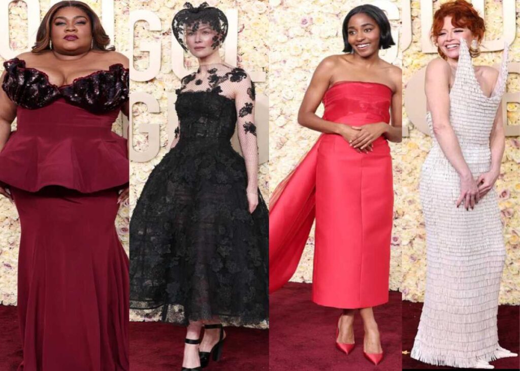 Die 7 beste voorkoms van die 81ste Golden Globes rooi tapyt. Foto: Instagram via @guardianfashion