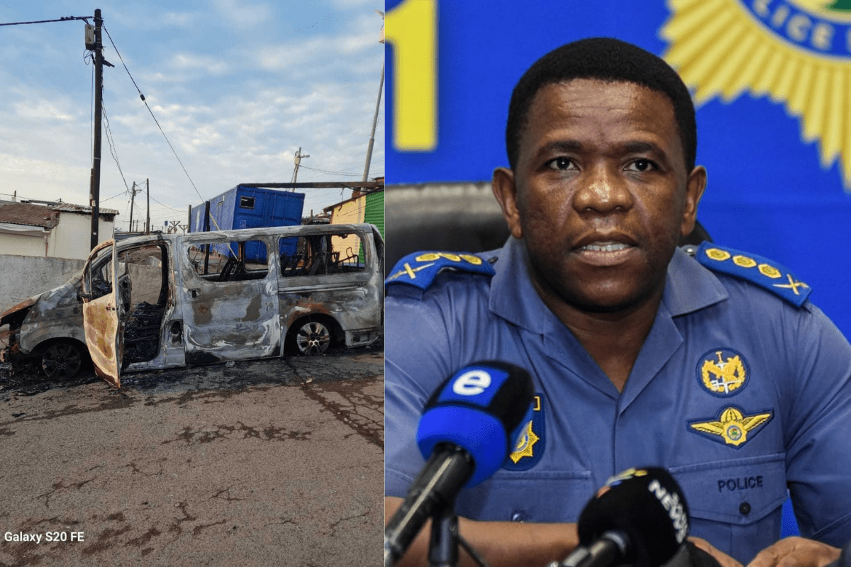 KZN polisievoertuie verbrand